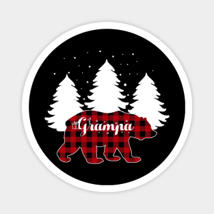 Buffalo Red Plaid Grampa Bear Matching Family Christmas Magnet